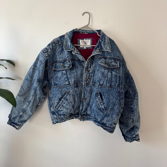 Vintage Expressions Streetwise Acid Wash Denim Insulated Jacket - Picture 1 of 11